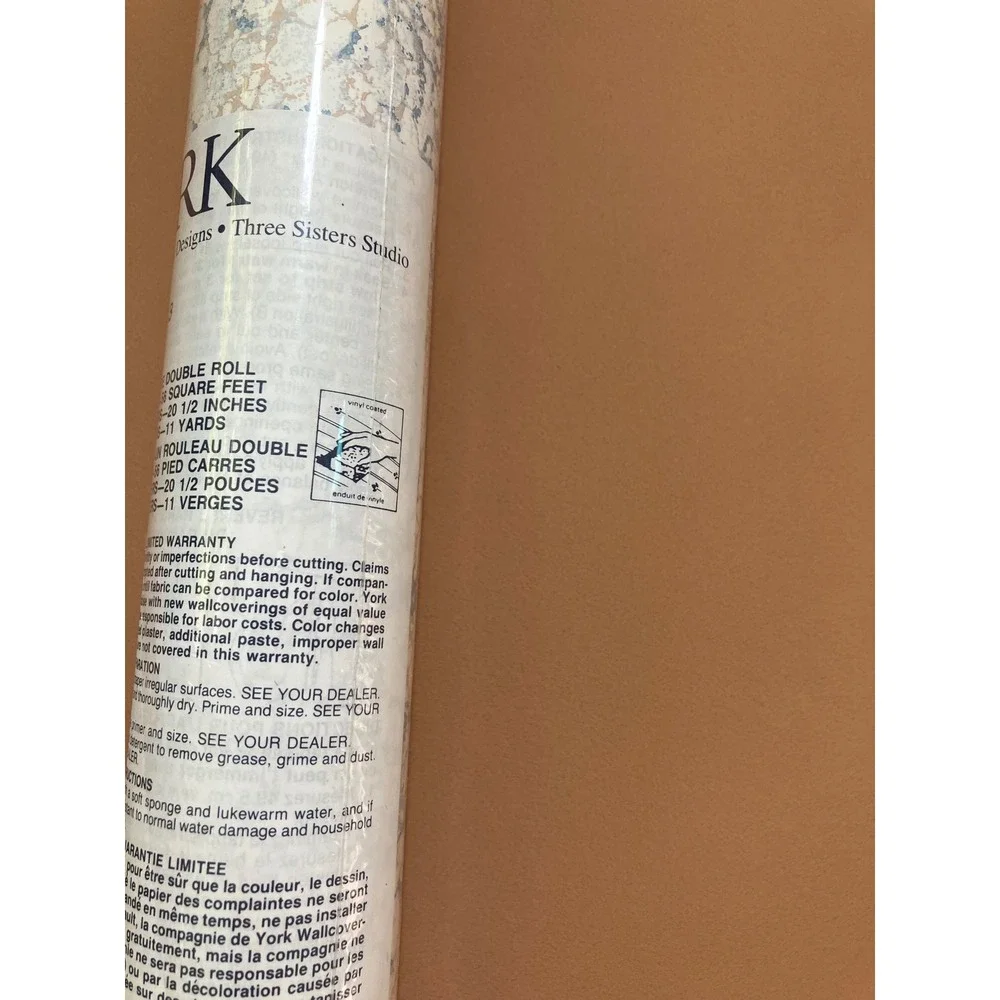 York Wallpaper Double Roll AA 4778 R73 Carey Lind Designs Blue‎ Beige White